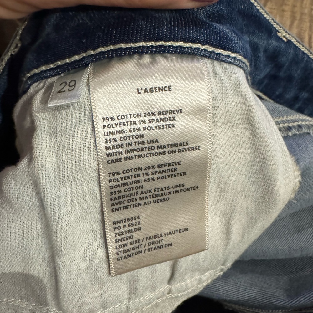 L'Agence Sneeki Low Rise Straight Jeans in Stanton. - Picture 12 of 12